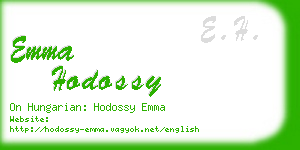 emma hodossy business card